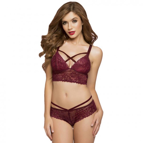 Seven 'til Midnight Wine Cage-Back Knickers