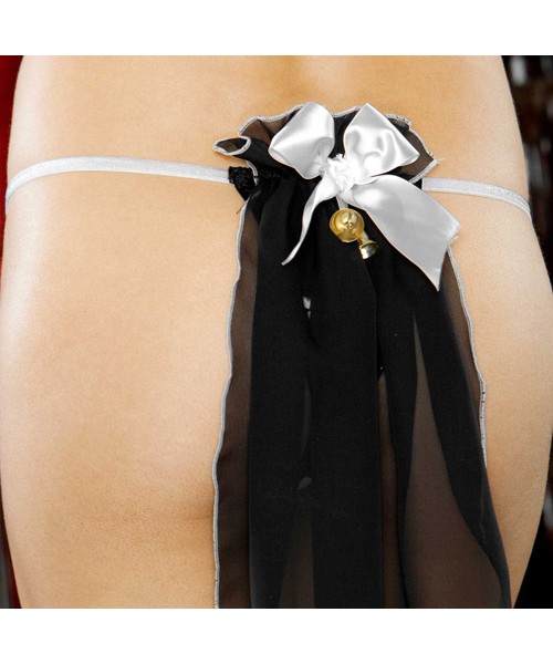 Crotchless thong with veil