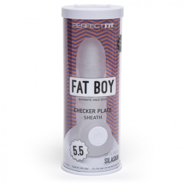 Perfect Fit Fat Boy Checker Textured 5.5 Inch Penis Sleeve with Ball Loop