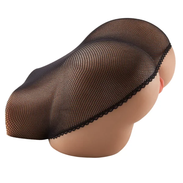 Life-Size Pleasure Pussy and Ass Body Mold With Removable Stocking - Brown