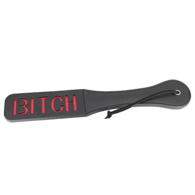 Love In Leather Bitch Cut Out Slapper Paddle