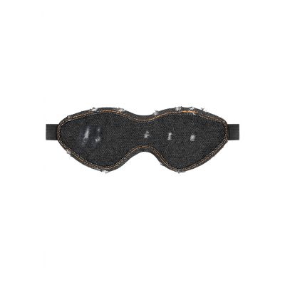 Denim Eye Mask Roughend Denim Style Black Fetish Sex Toys