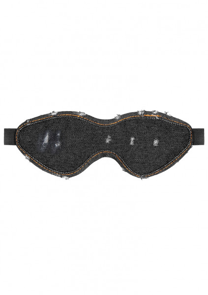 Denim Eye Mask - Roughend Denim Style - Black - Fetish Sex Toys