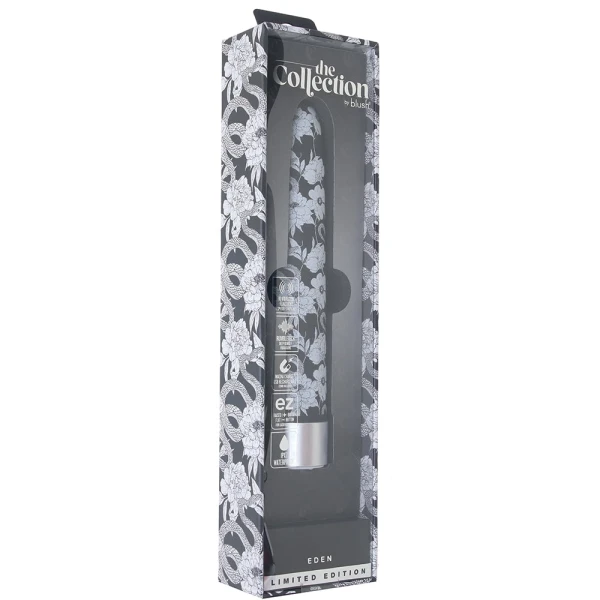 The Collection Eden Limited Edition Rechargeable Waterproof Slimline Vibrator By Blush - Black & White