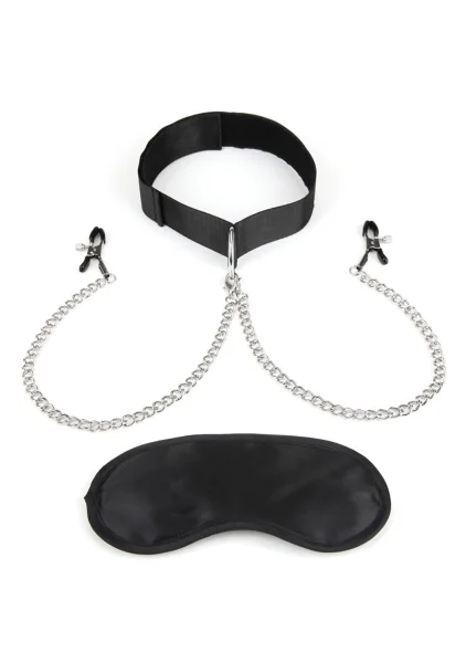 Lux Fetish Collar And Nipple Clips