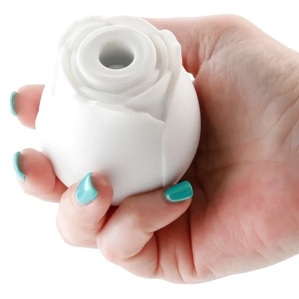 Inya The Rose Silicone Rechargeable Clitoral Pressure Wave Stimulator - Glow In The Dark White