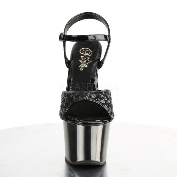 7 inches Heel, 2 3/4 inches Chrome PF Ankle Strap Sandal — image 14 of 20