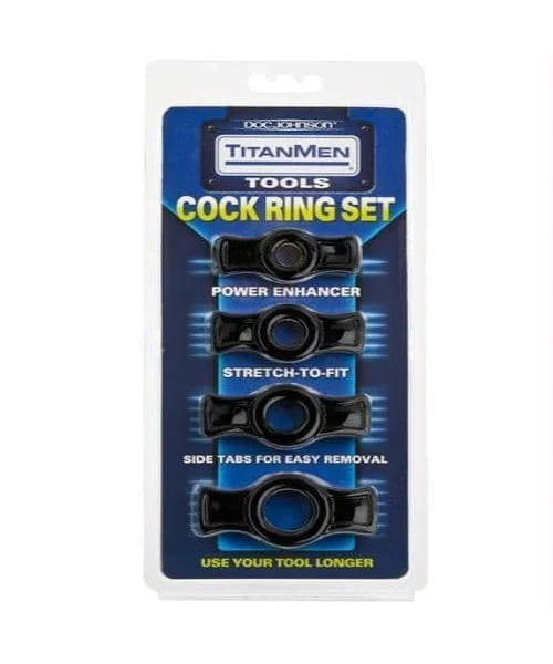 Titanmen Cock Ring Set Black