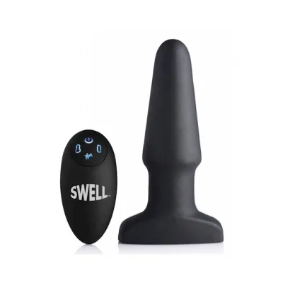 Swell Remote Control Inflatable 10x Vibrating Silicone Anal Plug 5 5 Inch 5 5 Inch