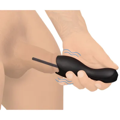 10x Vibrating Penis Head Teaser With Urethral Sounds Black