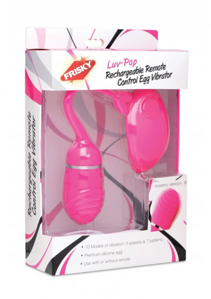 Luv-Pop Rechargeable Remote Control Egg Vibrator - Pink - Vibrating Love Egg