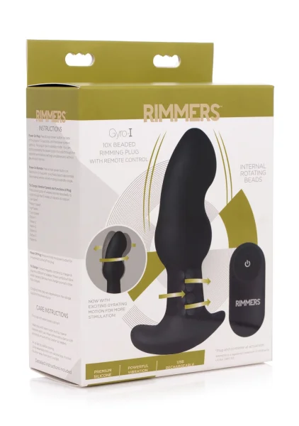 Gyro-I 10x Beaded Rimming Plug With Remote Control