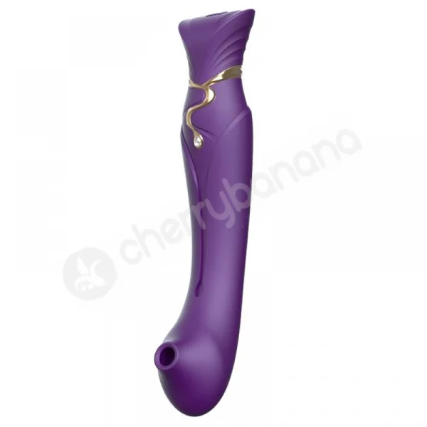 Zalo Queen Twilight Purple G-spot Pulse Wave Vibrator with Suction Sleeve