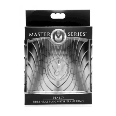 Halo Urethral Plug With Glans Ring Silver