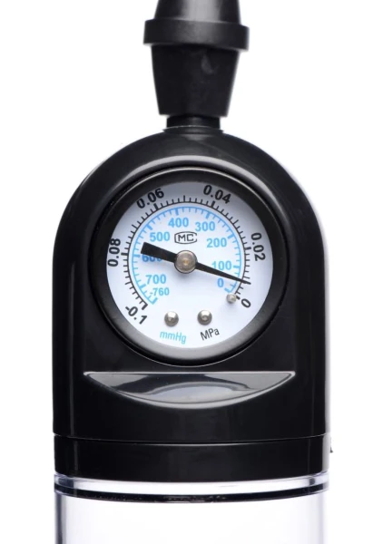 Size Matters Trigger Penis Pump with Built-in Pressure Gauge