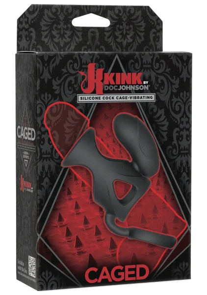 KINK - Caged - Vibrating Cock Cage with Ball Strap