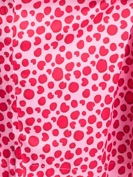 Lovehoney Pink Heart and Leopard Print Satin Robe