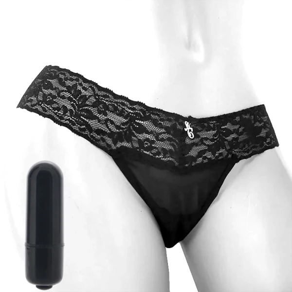 Hustler Vib Lace Thong Black M/L