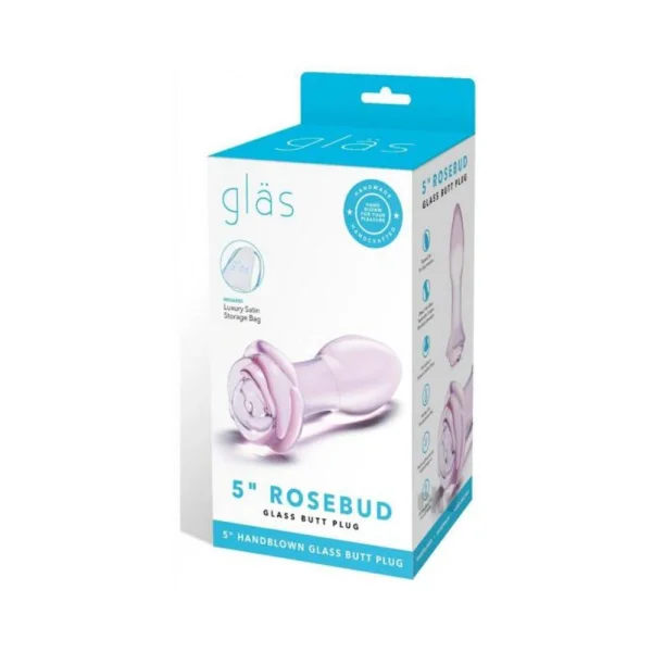 Glas 5" Rosebud Glass Butt Plug — image 5 of 5