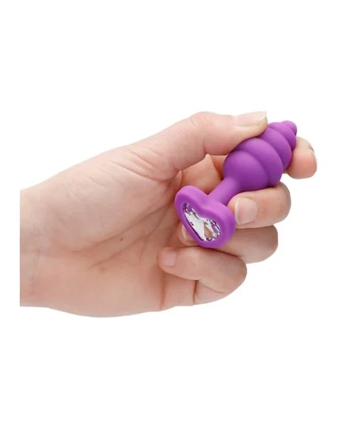 Ribbed Diamond Heart Plug