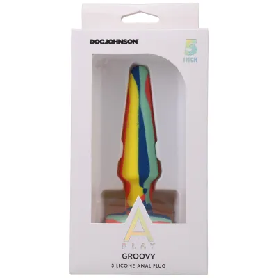 A Play Groovy Silicone Anal Plug 5 Inch Sunrise