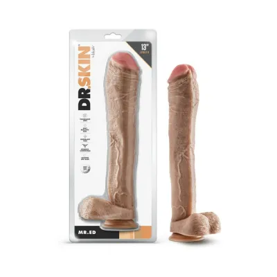 Extreme Dildos Dr Skin Mr Ed 13 In Dildo With Balls Beige
