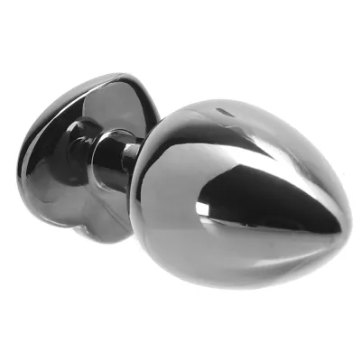 Shots Ouch Heart Gem Butt Plug Large Gunmetal Amethyst