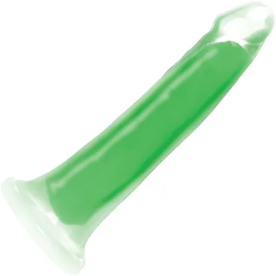 Lollicock Glow In The Dark 8 Silicone Suction Cup Dildo Green