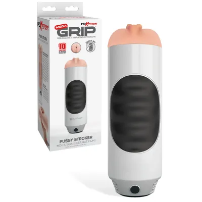 PDX Squeezable Vibrating 9 25 Masturbator With Removable Sleeve