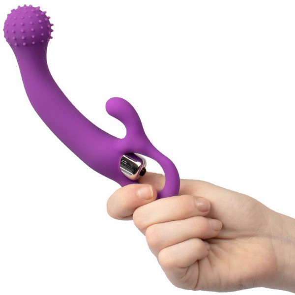 Bondara Purple Silicone 10 Function Dotted G-Spot Rabbit Vibrator — image 5 of 6