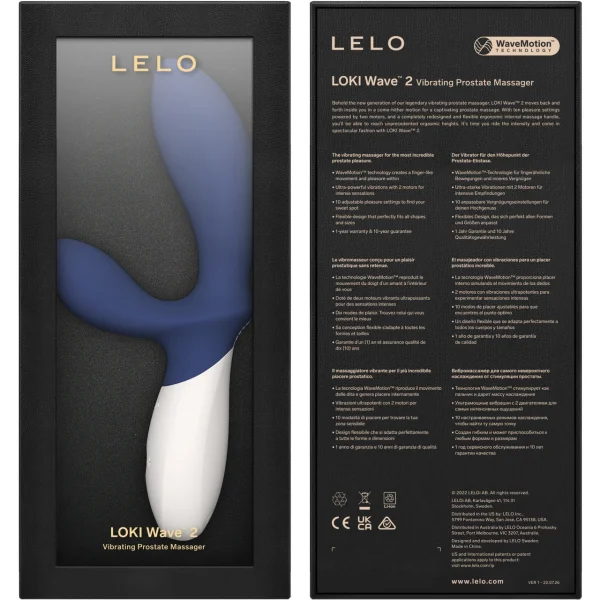 LELO LOKI WAVE 2 Rechargeable Waterproof Prostate Massager - Base Blue