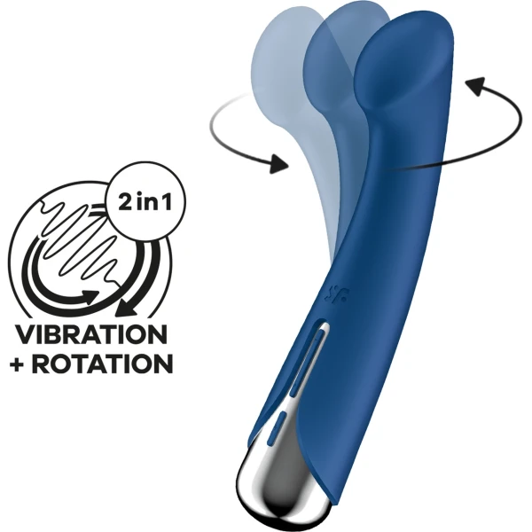 Satisfyer Spinning G-Spot 1 Rechargeable Waterproof Silicone G-Spot Vibrator - Blue