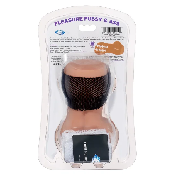 Cloud 9 Mini Body Dual Stroker Pleasure Pussy and Ass - Tan