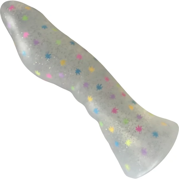 Jollet Glitter Rainbow Weed Leaf Silicone G-Spot Dildo By LuzArte