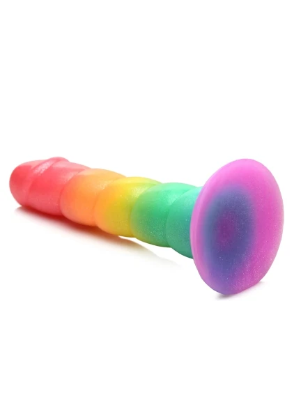 Simply Sweet Swirl Rainbow 6.6" Silicone Suction Cup Dildo