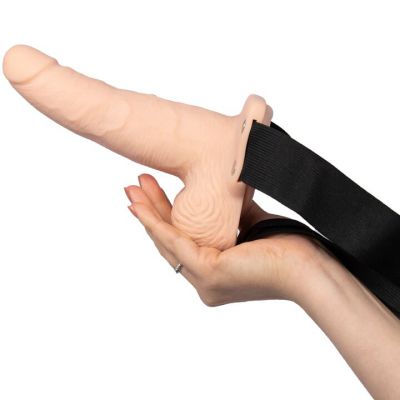 Bondara Light Tone 7 Function Hollow Vibrating Strap On 6 Inch