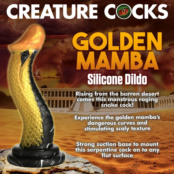 Creature Cocks - Golden Mamba Silicone Dildo