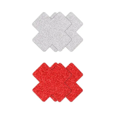 Pretty Pasties Glitter Cross 2 Pairs