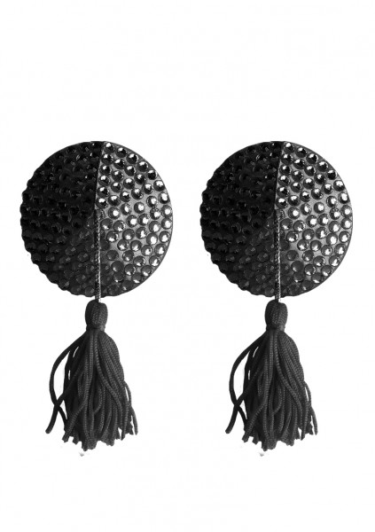 Nipple Tassels - Round - Black - Nipple Cover Stickers