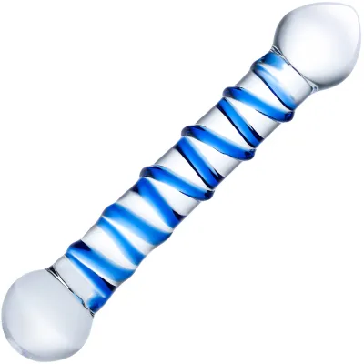 Glas Spiral Glass Dildo Clear Blue