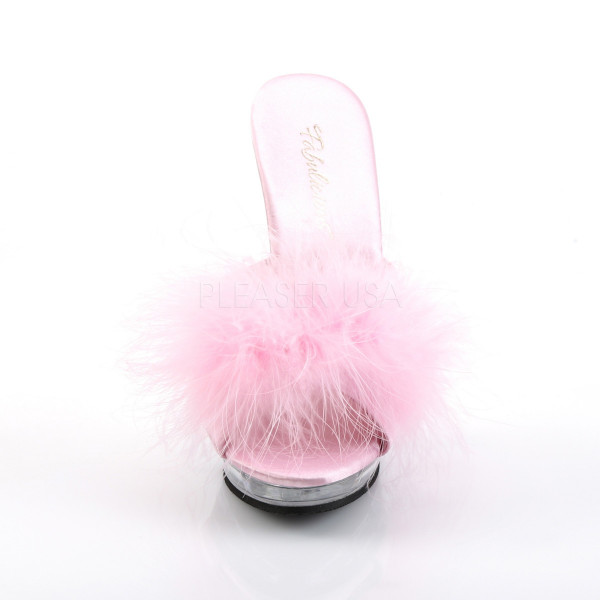 LIP-101-8 - 5" Stiletto Heel PF Marabou Slipper — image 10 of 16