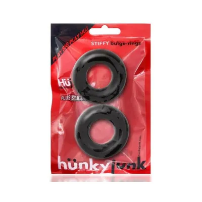 Oxballs Stiffy 2 pack Bulge Cockrings Silicone Tpr Tar Ice