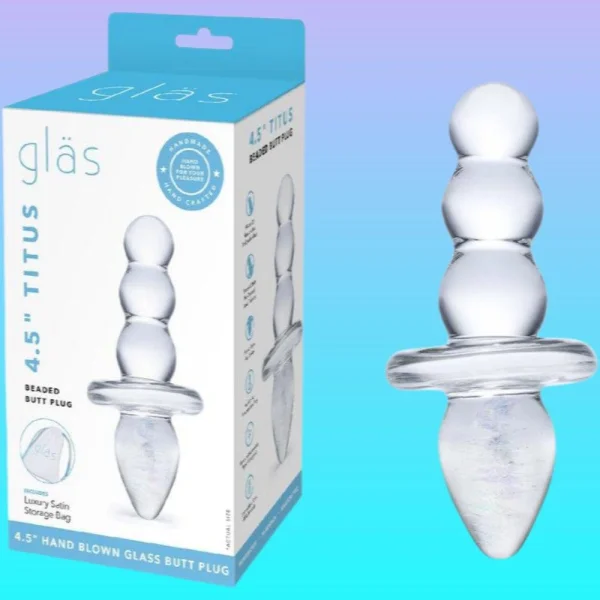 Gläs Titus Glass Beaded Butt Plug Dildo
