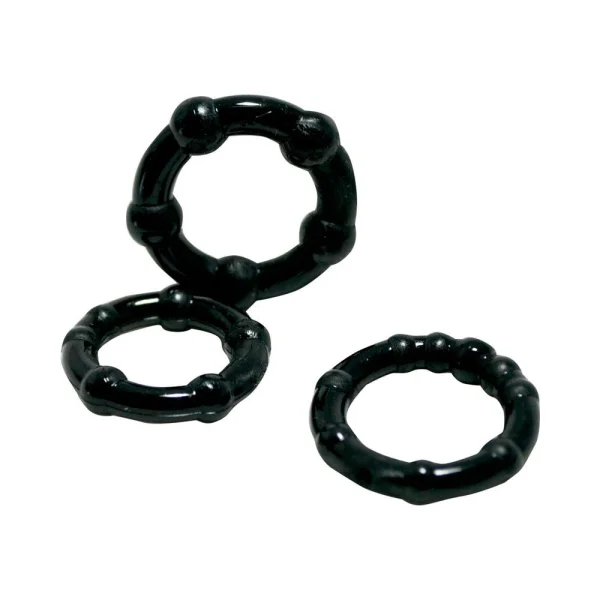 Shibari Triton Enhancement Pleasure Rings With Knubbs 3pk Black — image 6 of 9