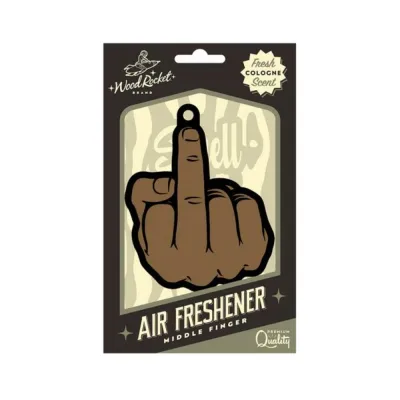 Games Novelty Wood Rocket Air Freshener Middle Finger Brown