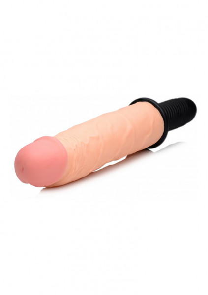 Onslaught 13 Mode XXL Vibrating Giant Dildo Thruster - Flesh - Life Like Vibrating Dildos
