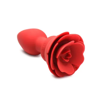 28X Silicone Vibrating Rose Anal Plug with Remote