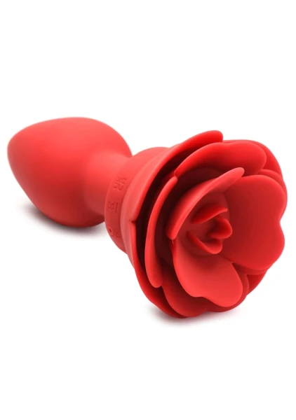 28X Silicone Vibrating Rose Anal Plug with Remote