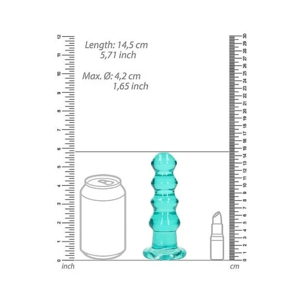 Realistic Dildos:  Realrock Crystal Clear Curvy 5.5 In. Dildo/plug Turquoise