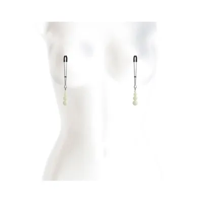 nsnovelties Bound Glow In The Dark Beaded Nipple Clamps